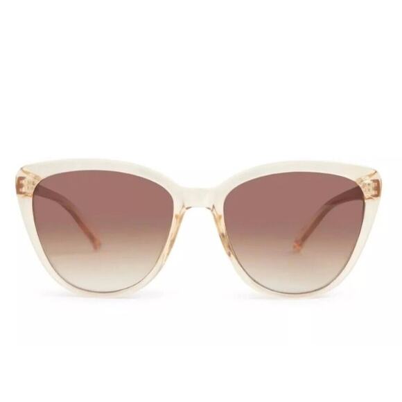 RACHEL ZOE Nina CatEye Classic Sunglasses Nude Crystal Brown Slightly Oversized main image 3